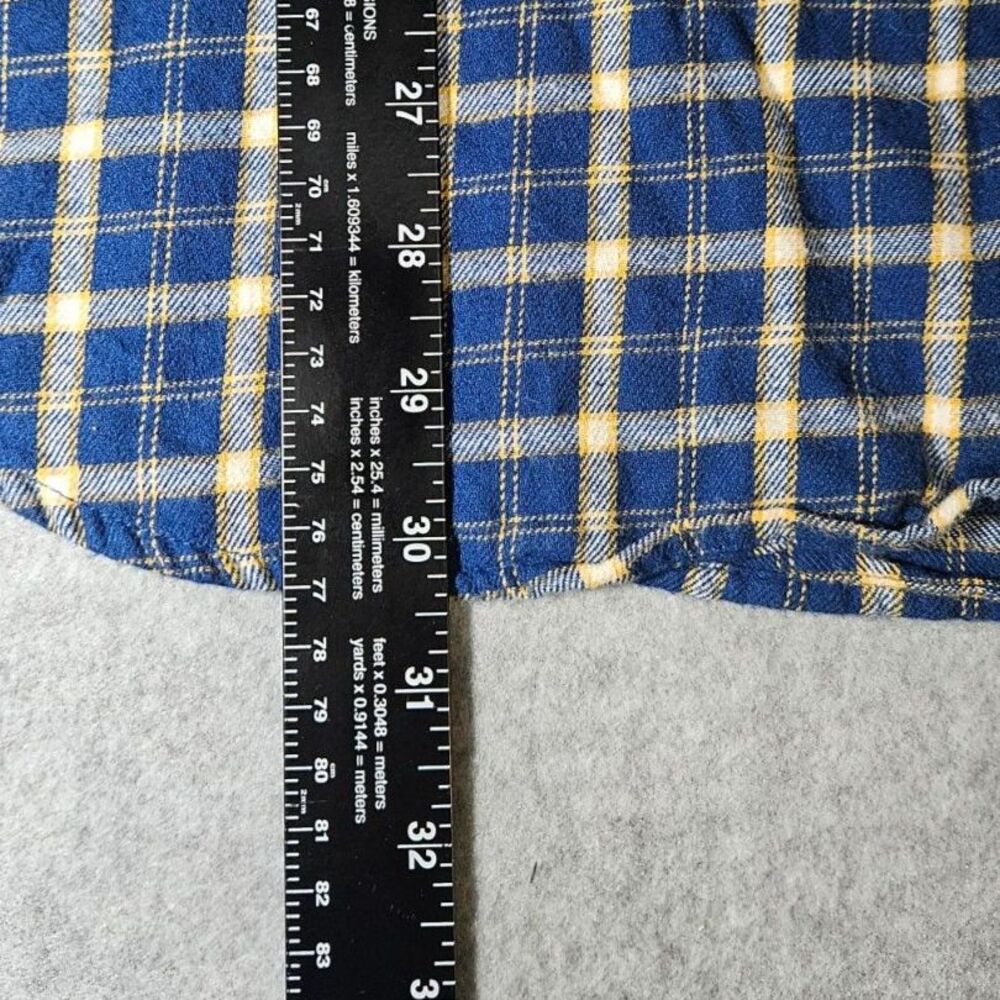 Grove & Hollow Men's XXL Blue Gold Plaid Flannel Long Sleeve Shirt - Picture 5 of 5